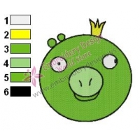 Greedy Pig Angry Birds Embroidery Design